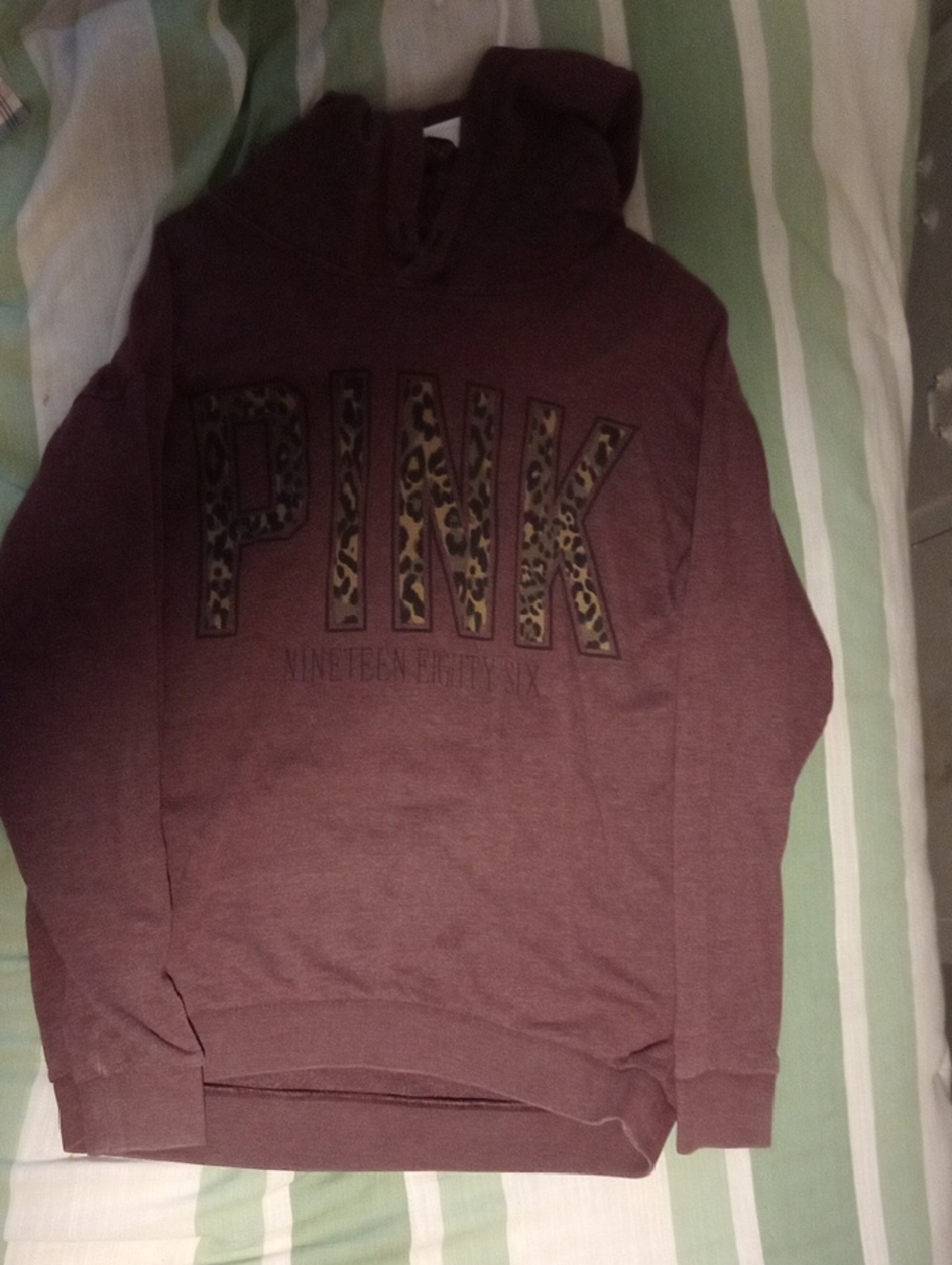 Victoria's Secret PINK Plum Fleece Hoodie with Branded Trim
